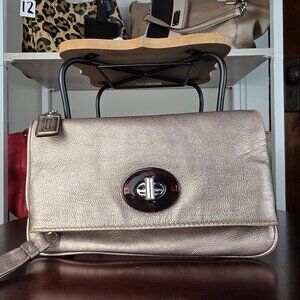 Coach Rose Gold Metallic Clutch/Wallet